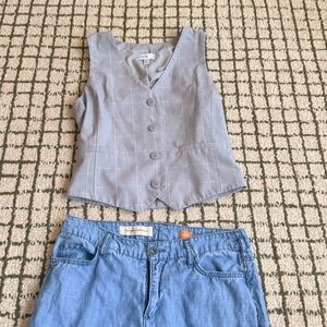 Nordstrom Windowpane Gray and cream vest